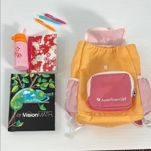 American Girl Tan Backpack with Pink and Yellow Accents American Girl | Toys | American Girl Pink And Yellow  main image 4
